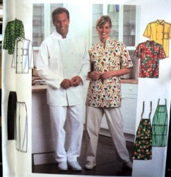 8365 UNI SIMPLICITY SS-LS CHEF COAT,APRON,PANTS PATTERN L-XL